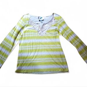 Nurture Cream and Yellow Striped Top Size XL